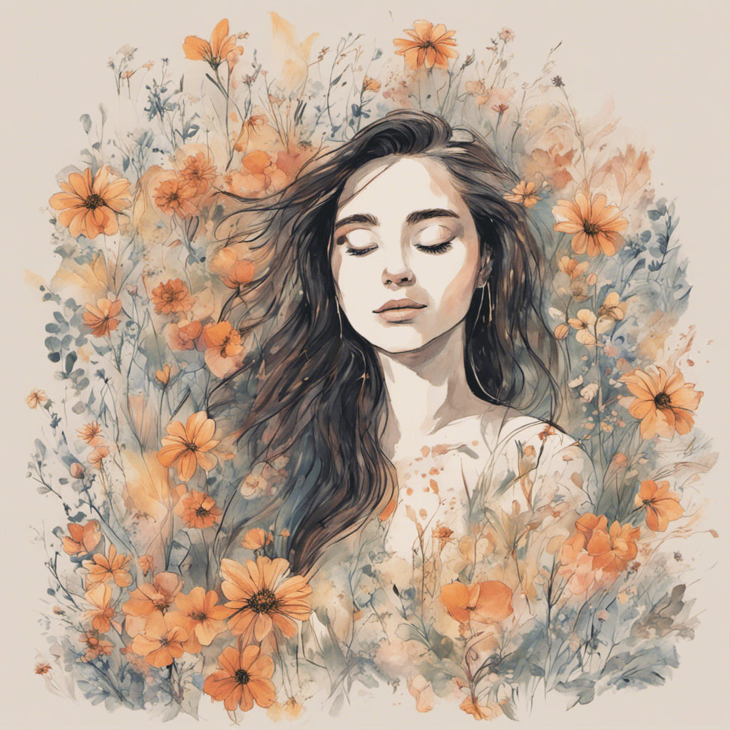 A serene woman with a gentle smile, exuding an aura of inner strength and self-love, basks in warm sunlight, surrounded by empowering quotes about self-esteem, personal growth, and feminine resilience delicately written amidst vibrant wildflowers, embodying the spirit of an unapologetically confident and inspirational figure.