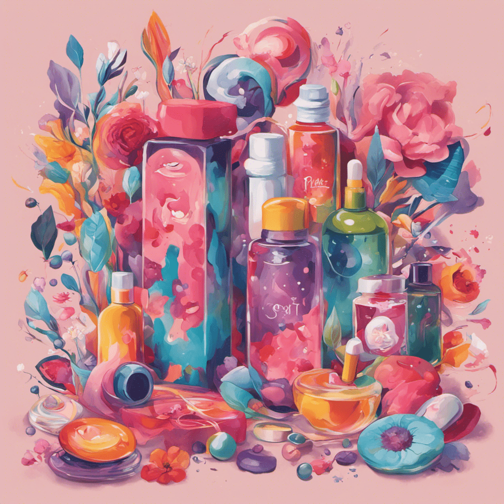 A colorful and artistic illustration depicting an assortment of intimate toys, invigorating supplements, lubricants, and kegel exercisers surrounded by blooming flowers, sensual fabrics, and abstract shapes conveying pleasure, confidence, and open communication between caring partners.